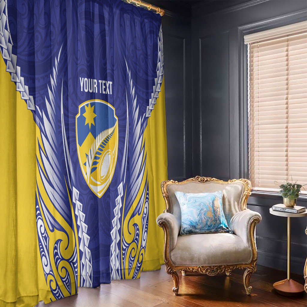 Otago 2026 Rugby Custom Window Curtain NZ Maori Silver Fern LT14 - Polynesian Pride