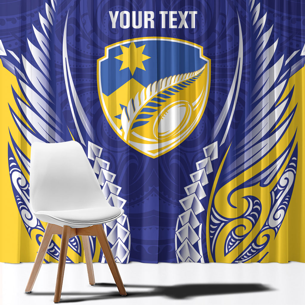 Otago 2026 Rugby Custom Window Curtain NZ Maori Silver Fern LT14 - Polynesian Pride