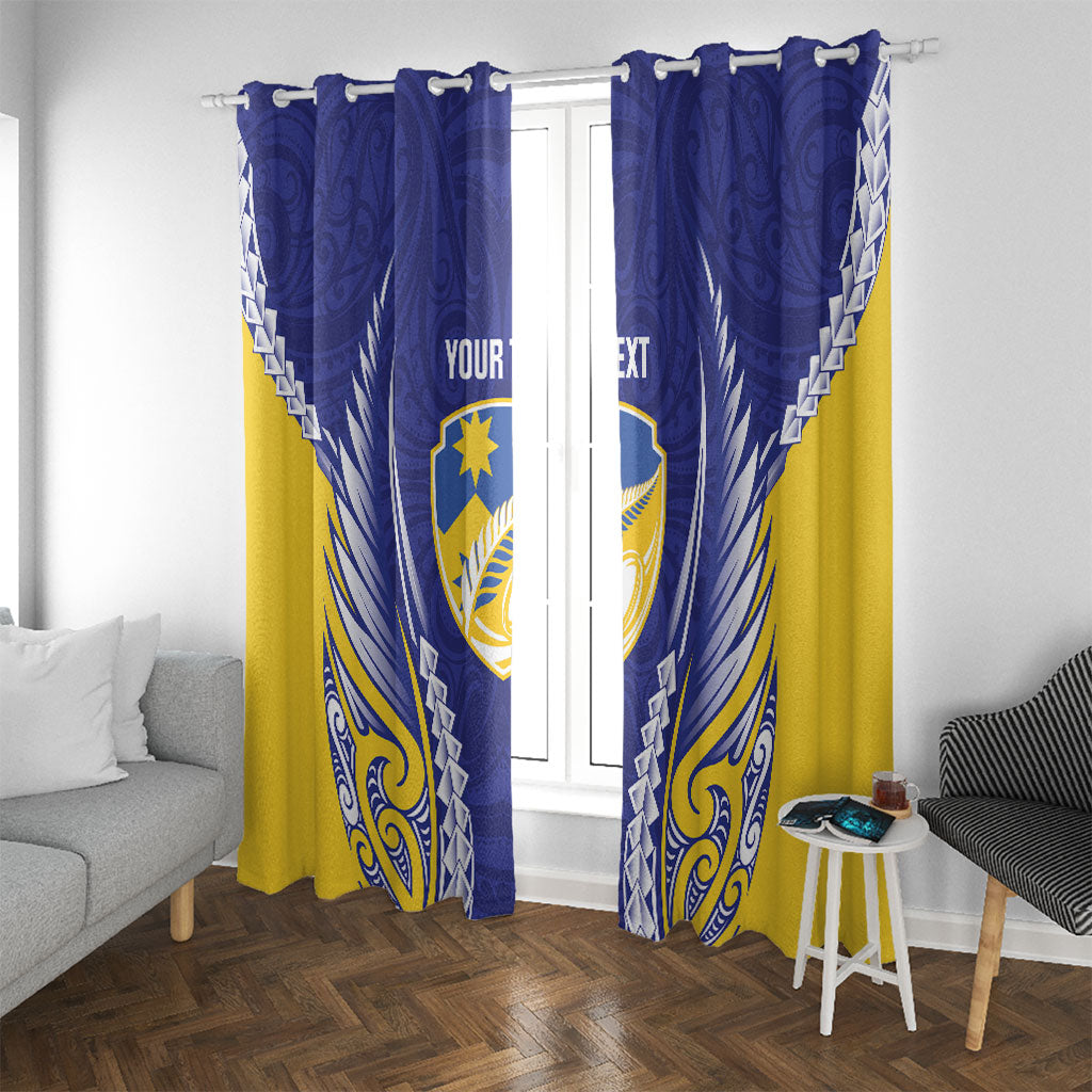 Otago 2026 Rugby Custom Window Curtain NZ Maori Silver Fern LT14 With Grommets Blue - Polynesian Pride