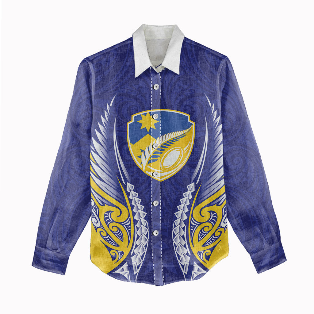 Otago 2026 Rugby Custom Women Casual Shirt NZ Maori Silver Fern LT14 - Polynesian Pride