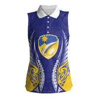 Otago 2026 Rugby Custom Women Sleeveless Polo Shirt NZ Maori Silver Fern LT14 Female Blue - Polynesian Pride