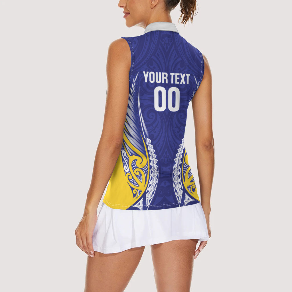 Otago 2026 Rugby Custom Women Sleeveless Polo Shirt NZ Maori Silver Fern LT14 - Polynesian Pride