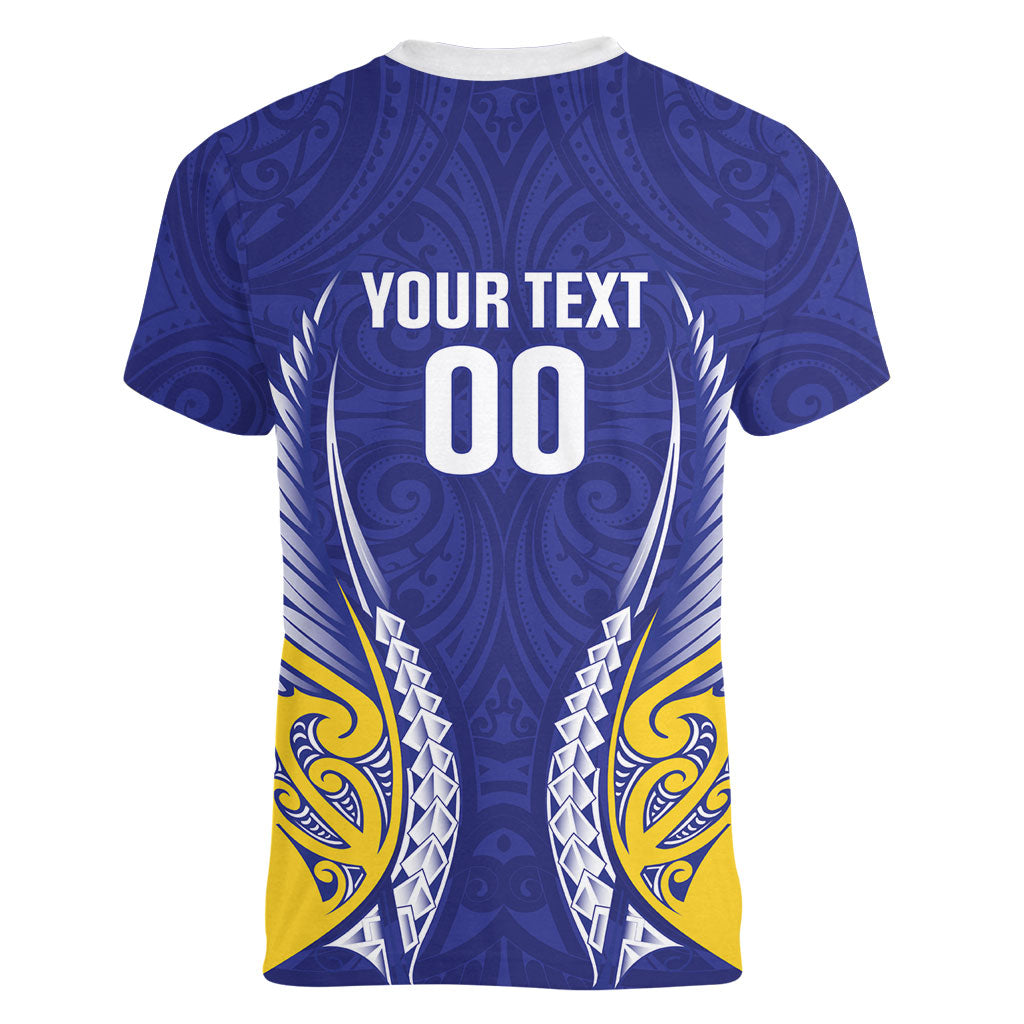 Otago 2026 Rugby Custom Women V-Neck T-Shirt NZ Maori Silver Fern