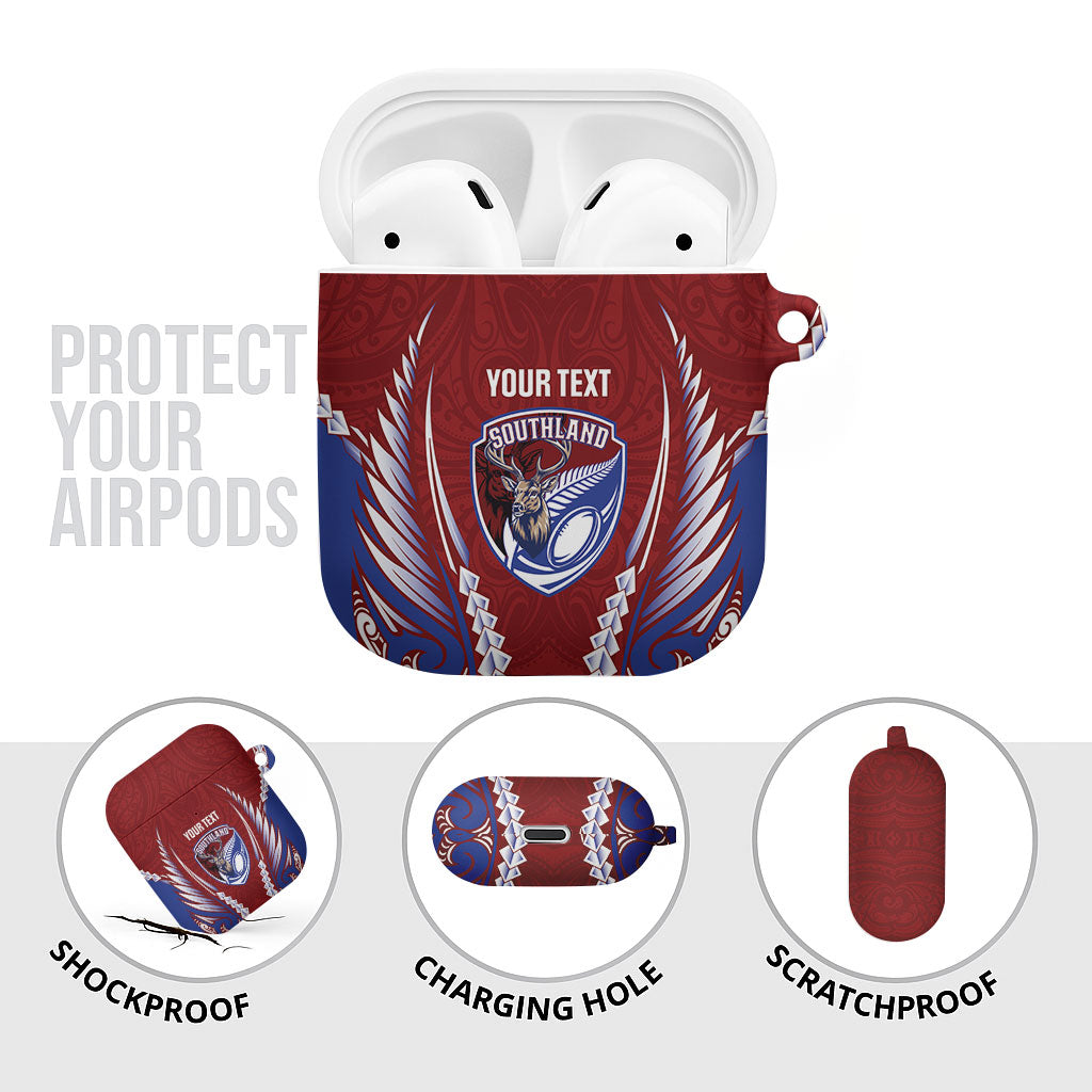 Southland 2026 Rugby Custom AirPods Case NZ Maori Silver Fern LT14 - Polynesian Pride