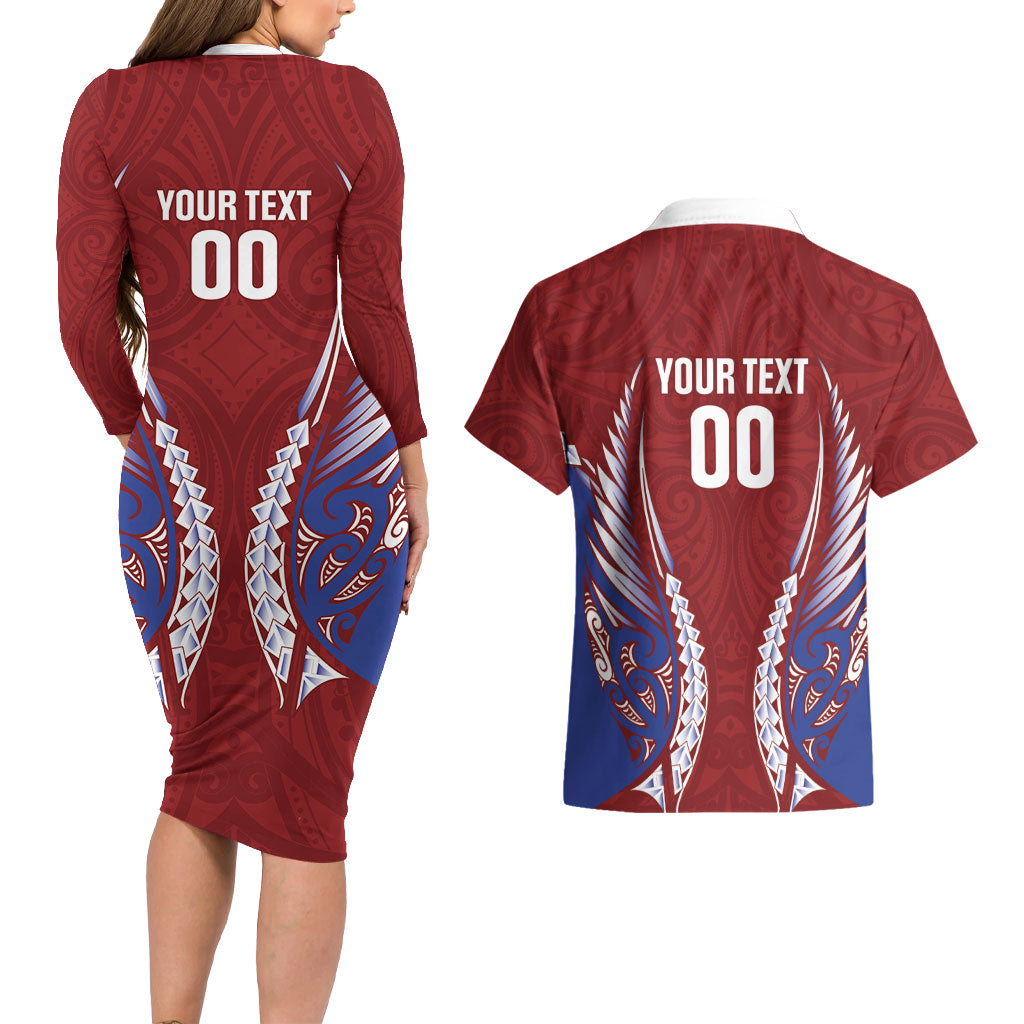 Southland 2026 Rugby Custom Couples Matching Long Sleeve Bodycon Dress and Hawaiian Shirt NZ Maori Silver Fern