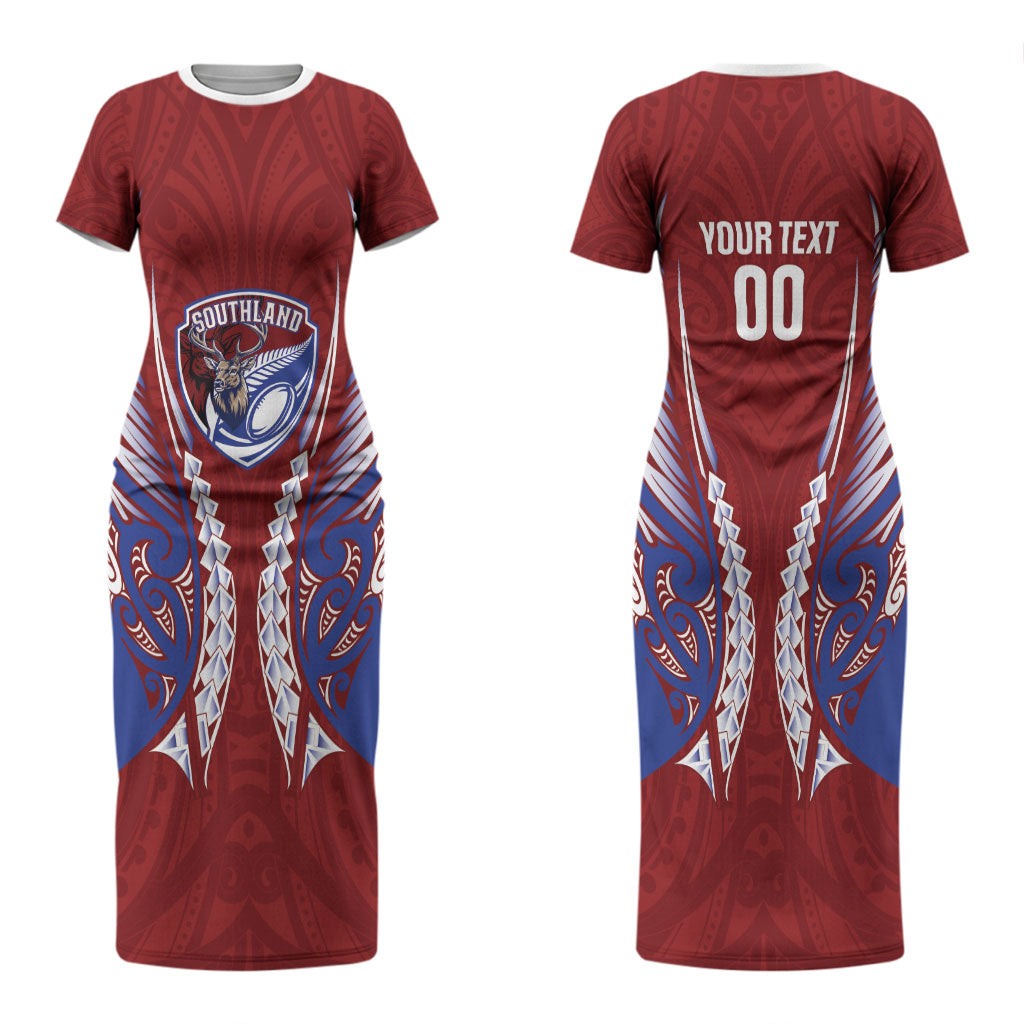 Southland 2026 Rugby Custom Couples Matching Short Sleeve Bodycon Dress and Hawaiian Shirt NZ Maori Silver Fern LT14 - Polynesian Pride