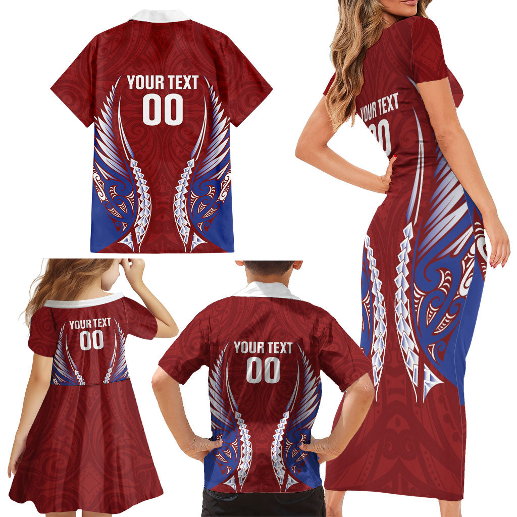 Southland 2026 Rugby Custom Family Matching Short Sleeve Bodycon Dress and Hawaiian Shirt NZ Maori Silver Fern LT14 - Polynesian Pride