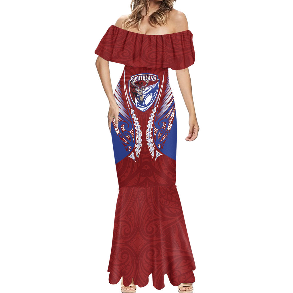 Southland 2026 Rugby Custom Mermaid Dress NZ Maori Silver Fern LT14 - Polynesian Pride