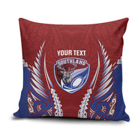Southland 2026 Rugby Custom Pillow Cover NZ Maori Silver Fern LT14 Maroon - Polynesian Pride