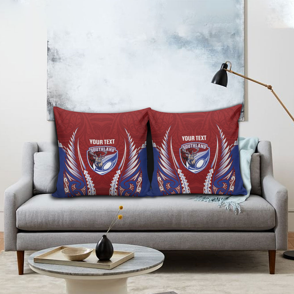 Southland 2026 Rugby Custom Pillow Cover NZ Maori Silver Fern LT14 - Polynesian Pride