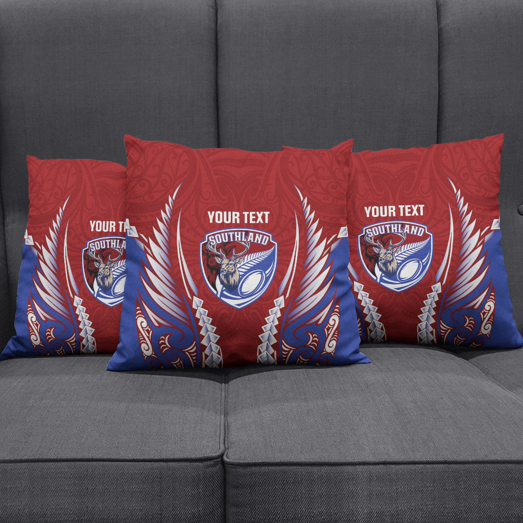 Southland 2026 Rugby Custom Pillow Cover NZ Maori Silver Fern LT14 - Polynesian Pride