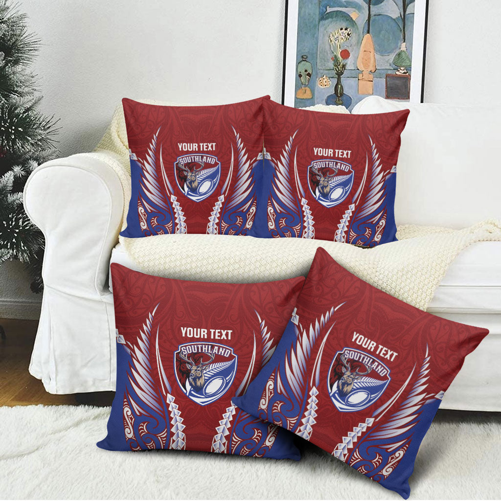 Southland 2026 Rugby Custom Pillow Cover NZ Maori Silver Fern LT14 - Polynesian Pride