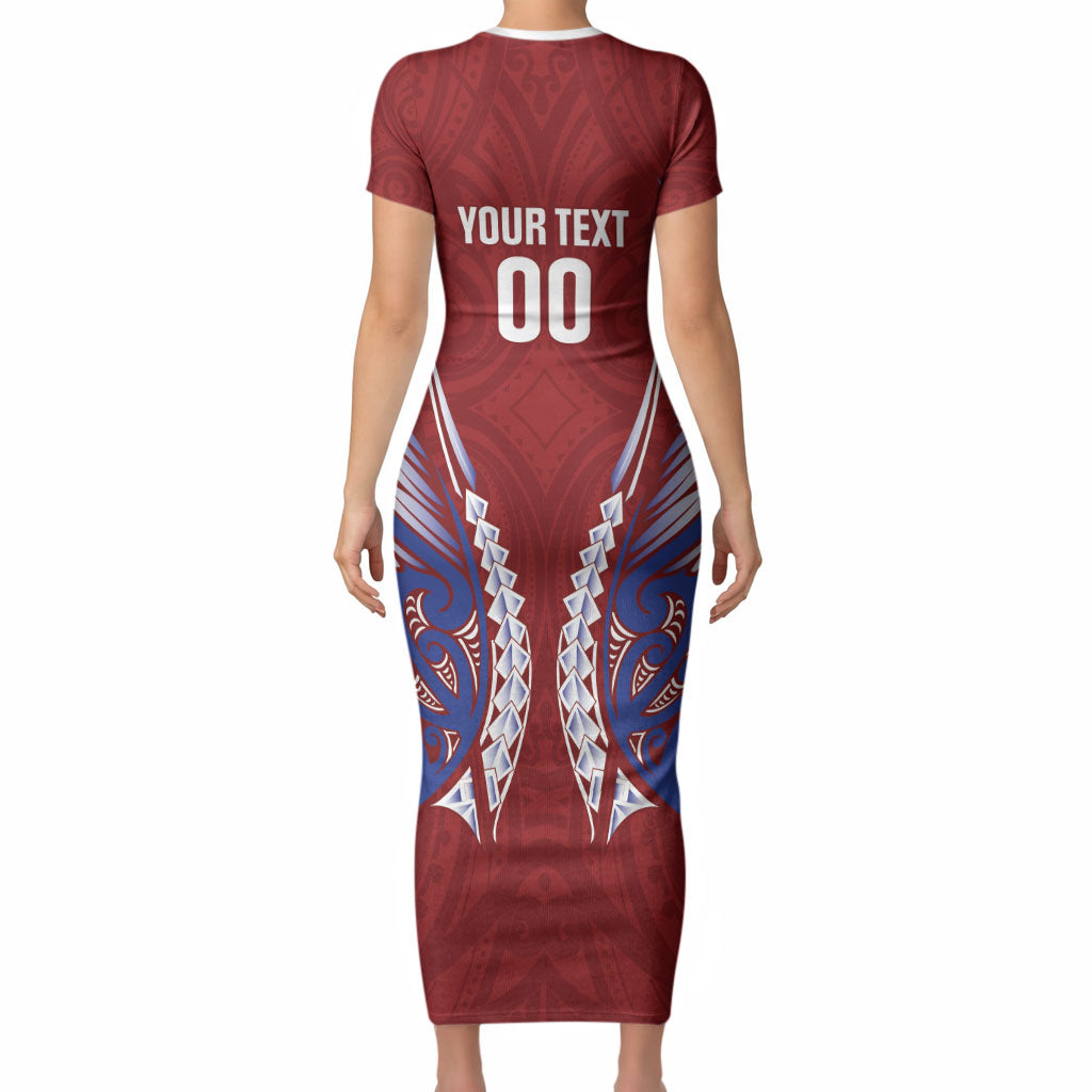 Southland 2026 Rugby Custom Short Sleeve Bodycon Dress NZ Maori Silver Fern LT14 - Polynesian Pride