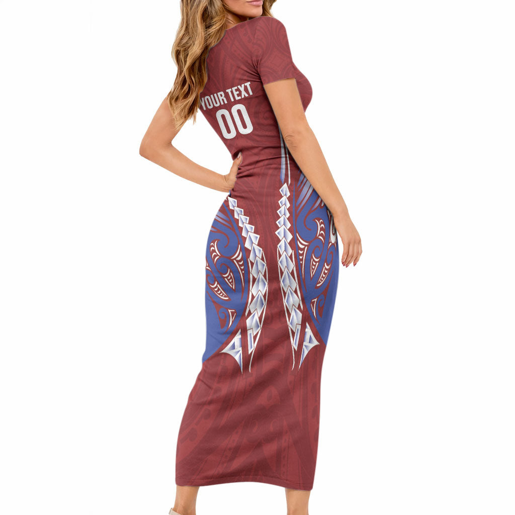 Southland 2026 Rugby Custom Short Sleeve Bodycon Dress NZ Maori Silver Fern LT14 - Polynesian Pride