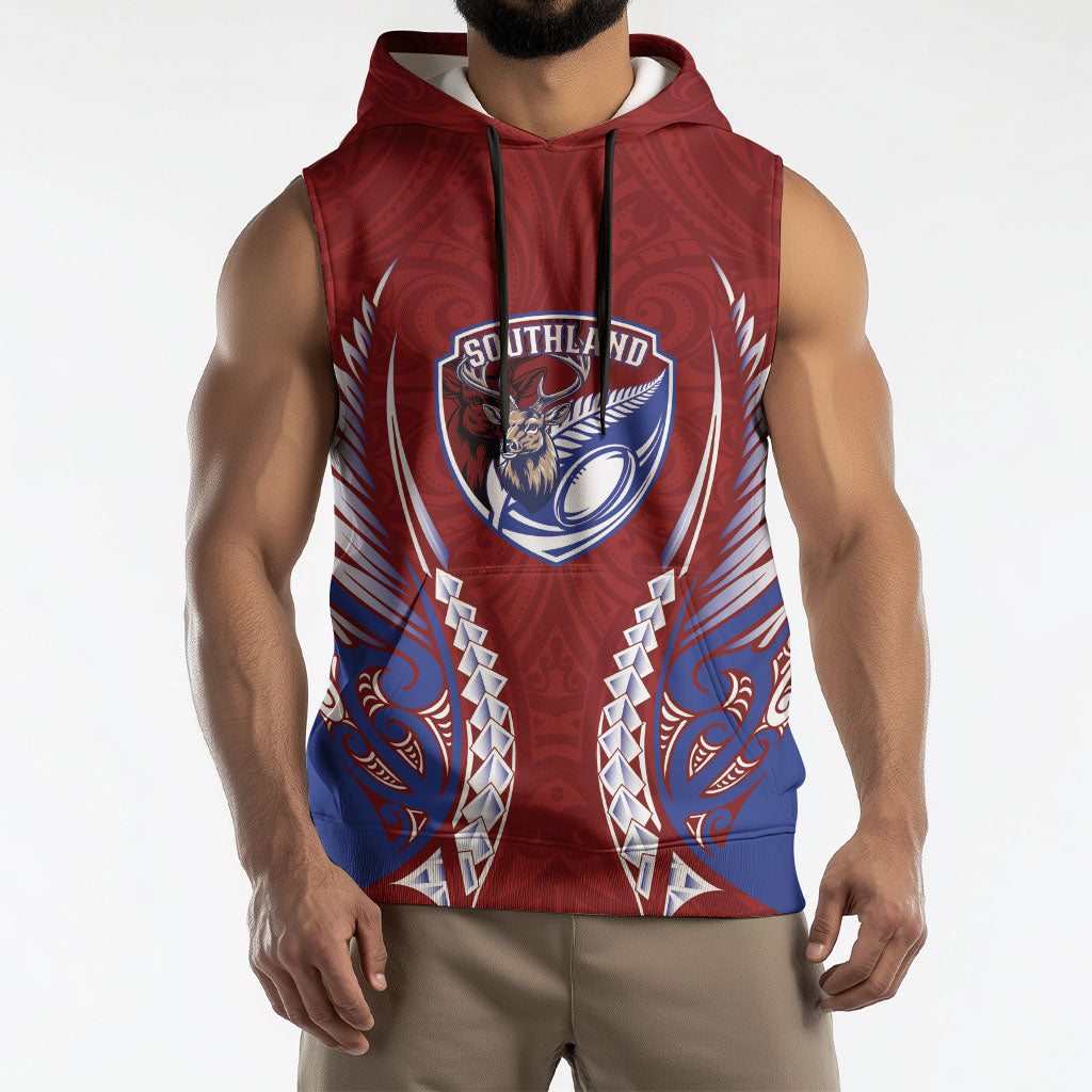 Southland 2026 Rugby Custom Sleeveless Hoodie NZ Maori Silver Fern LT14 - Polynesian Pride