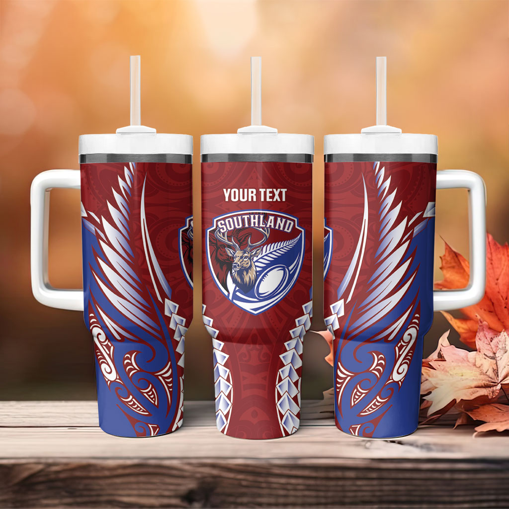 Southland 2026 Rugby Custom Tumbler With Handle NZ Maori Silver Fern