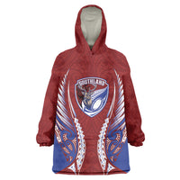 Southland 2026 Rugby Custom Wearable Blanket Hoodie NZ Maori Silver Fern LT14 One Size Maroon - Polynesian Pride
