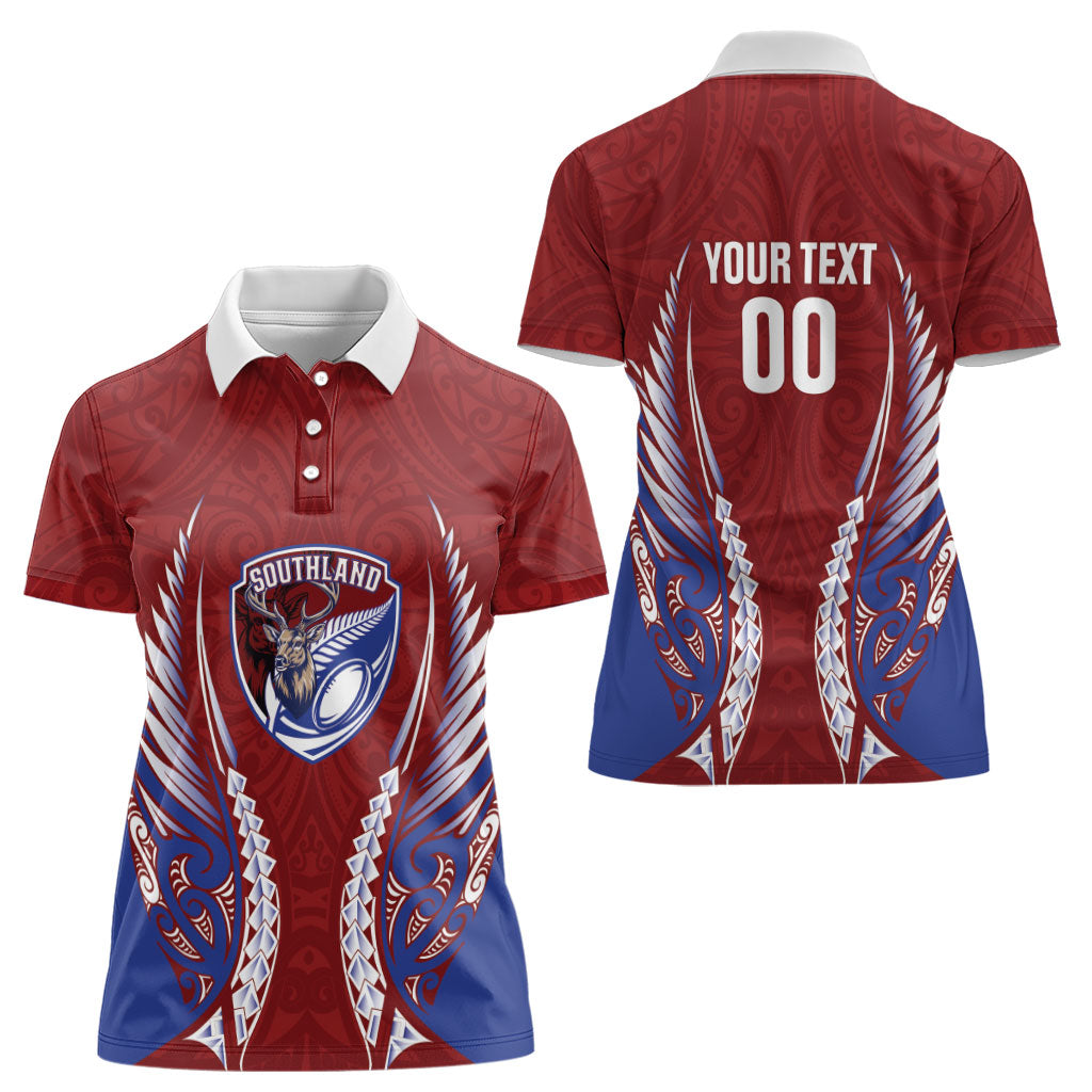 Southland 2026 Rugby Custom Women Polo Shirt NZ Maori Silver Fern LT14 - Polynesian Pride
