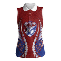 Southland 2026 Rugby Custom Women Sleeveless Polo Shirt NZ Maori Silver Fern