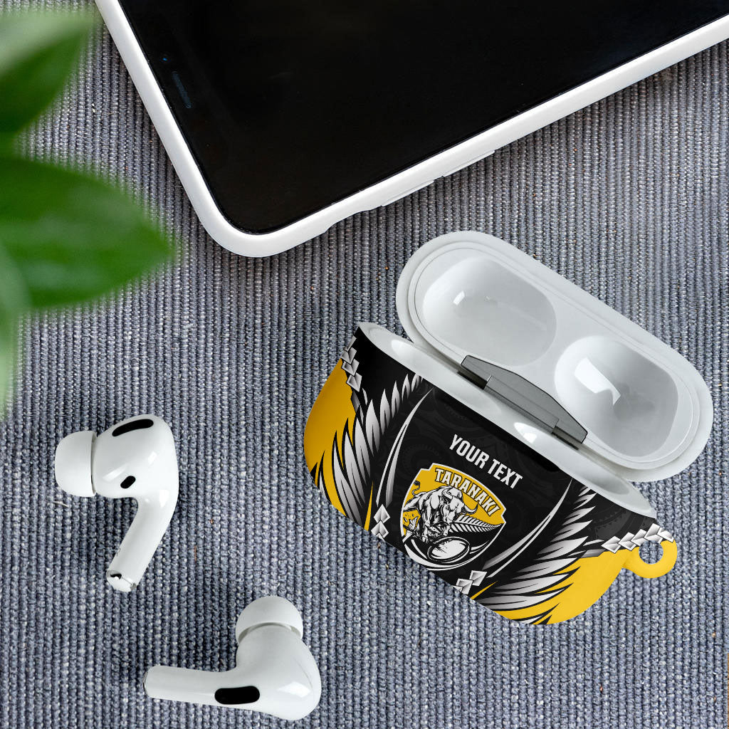 Taranaki 2026 Rugby Custom AirPods Case NZ Maori Silver Fern LT14 - Polynesian Pride