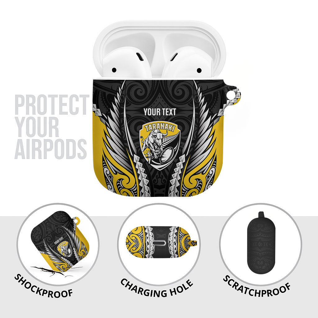 Taranaki 2026 Rugby Custom AirPods Case NZ Maori Silver Fern LT14 - Polynesian Pride