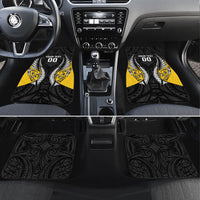 Taranaki 2026 Rugby Custom Car Mats NZ Maori Silver Fern LT14 Set 4pcs Black - Polynesian Pride