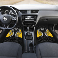 Taranaki 2026 Rugby Custom Car Mats NZ Maori Silver Fern LT14 Set 2pcs - Front Black - Polynesian Pride