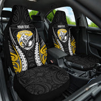 Taranaki 2026 Rugby Custom Car Seat Cover NZ Maori Silver Fern LT14 One Size Black - Polynesian Pride