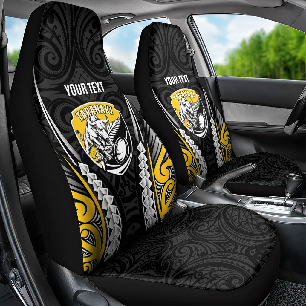 Taranaki 2026 Rugby Custom Car Seat Cover NZ Maori Silver Fern LT14 - Polynesian Pride