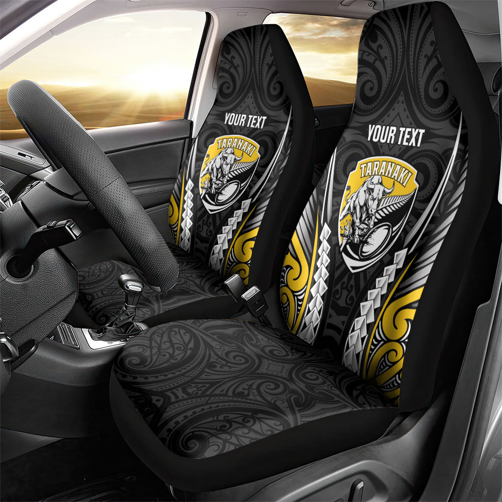 Taranaki 2026 Rugby Custom Car Seat Cover NZ Maori Silver Fern LT14 - Polynesian Pride