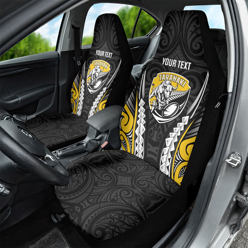 Taranaki 2026 Rugby Custom Car Seat Cover NZ Maori Silver Fern LT14 - Polynesian Pride