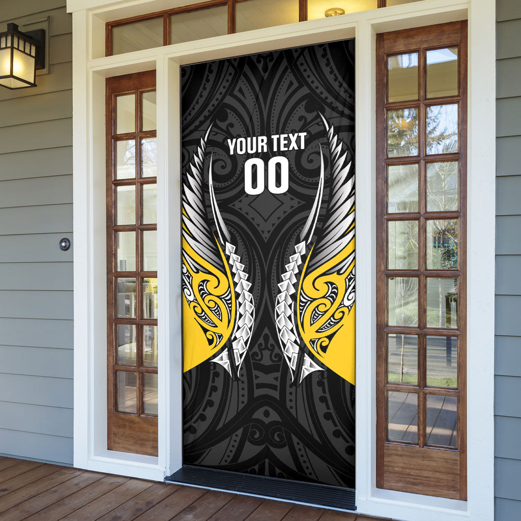 Taranaki 2026 Rugby Custom Door Cover NZ Maori Silver Fern LT14 - Polynesian Pride