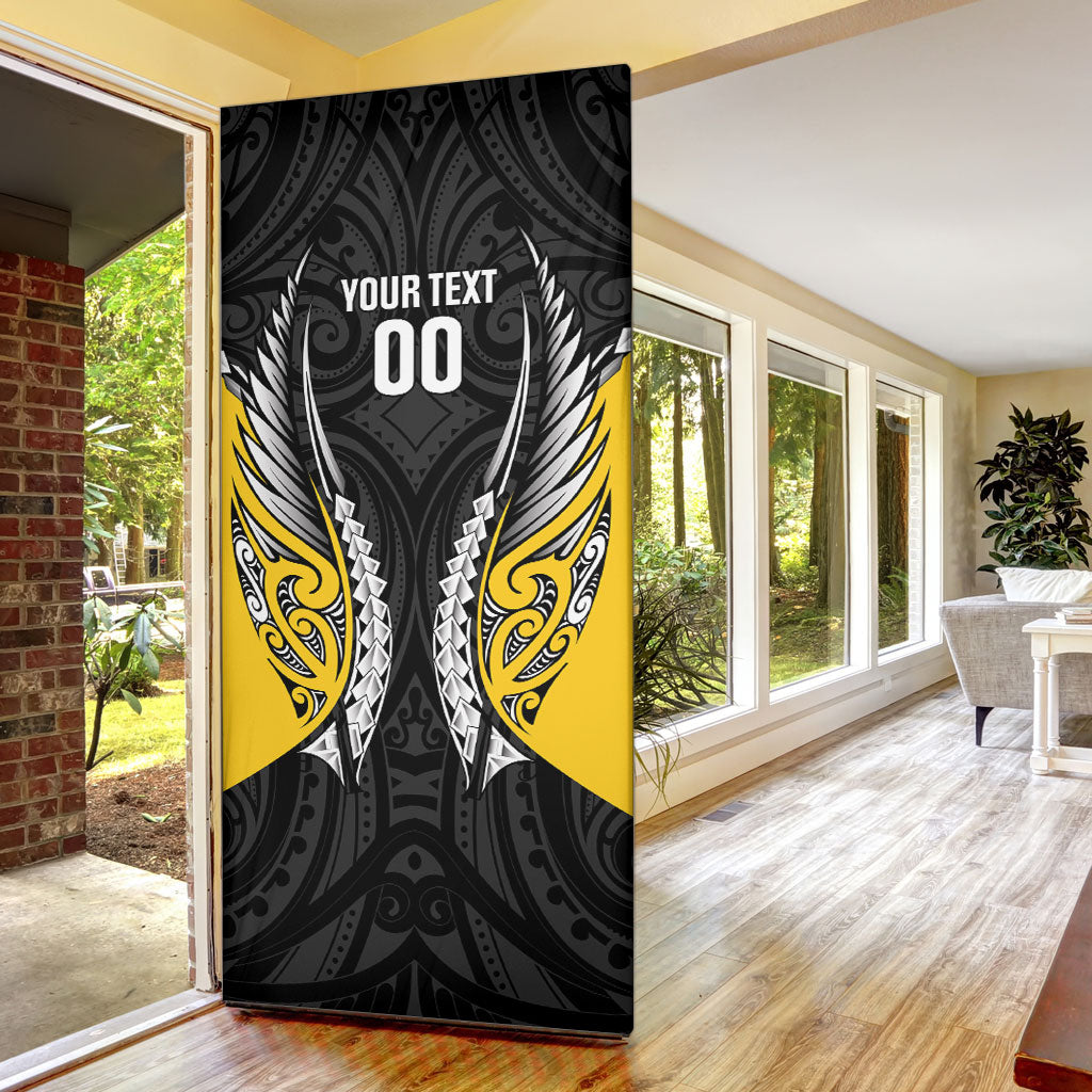 Taranaki 2026 Rugby Custom Door Cover NZ Maori Silver Fern LT14 - Polynesian Pride