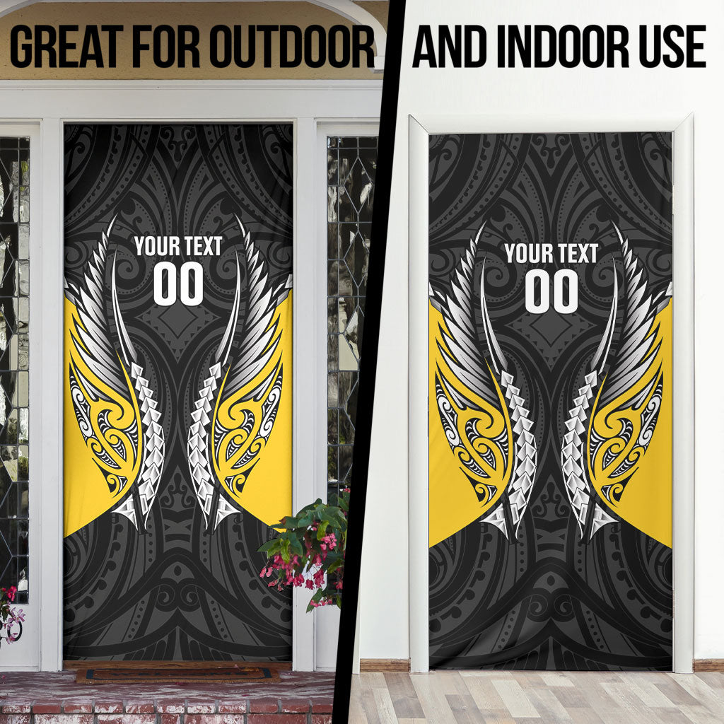 Taranaki 2026 Rugby Custom Door Cover NZ Maori Silver Fern LT14 - Polynesian Pride