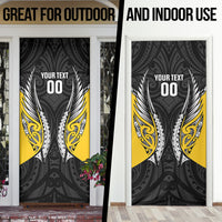Taranaki 2026 Rugby Custom Door Cover NZ Maori Silver Fern LT14 - Polynesian Pride