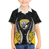Taranaki 2026 Rugby Custom Family Matching Mermaid Dress and Hawaiian Shirt NZ Maori Silver Fern LT14 Son's Shirt Black - Polynesian Pride