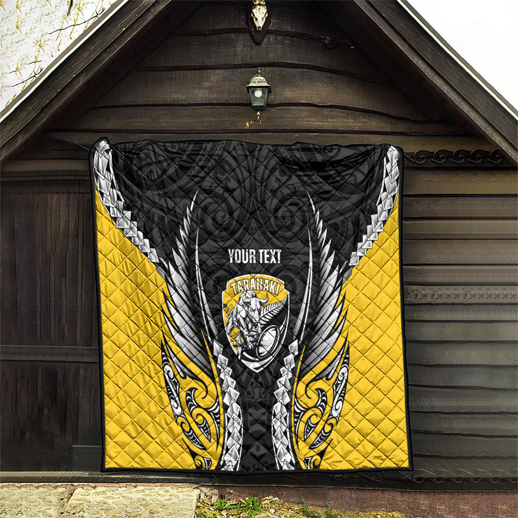 Taranaki 2026 Rugby Custom Quilt NZ Maori Silver Fern