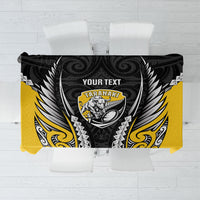 Taranaki 2026 Rugby Custom Tablecloth NZ Maori Silver Fern LT14 Black - Polynesian Pride