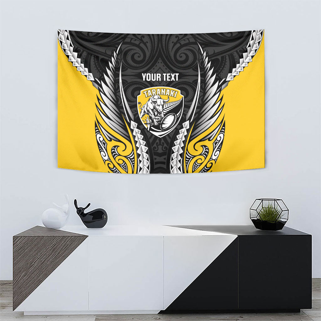 Taranaki 2026 Rugby Custom Tapestry NZ Maori Silver Fern LT14 - Polynesian Pride