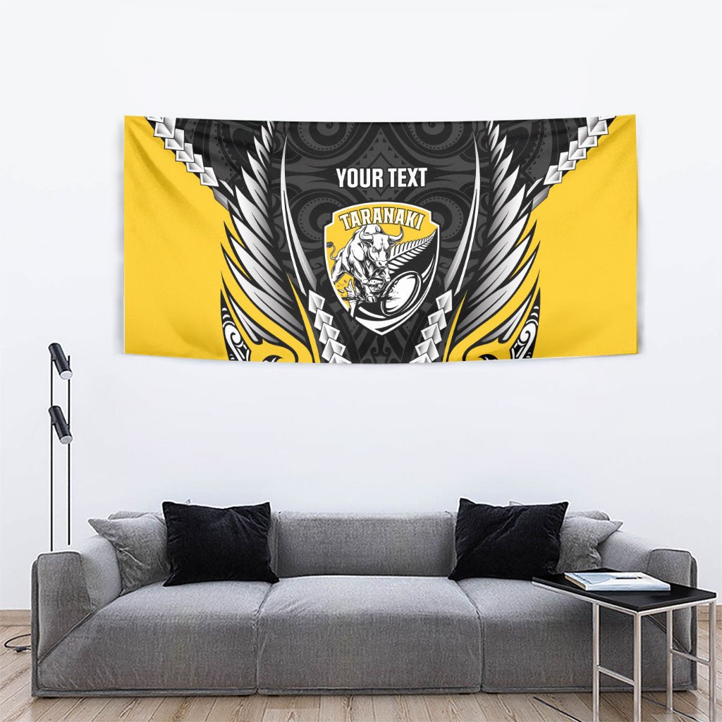 Taranaki 2026 Rugby Custom Tapestry NZ Maori Silver Fern LT14 - Polynesian Pride