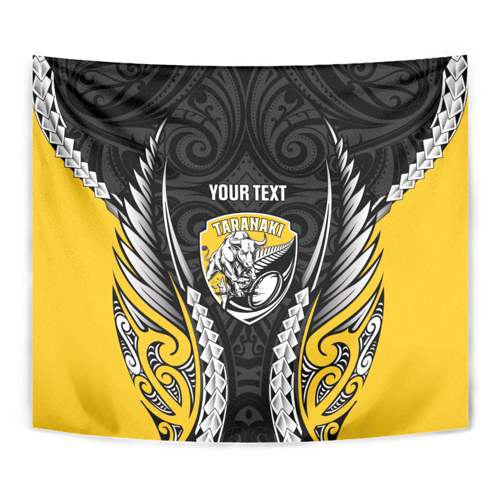 Taranaki 2026 Rugby Custom Tapestry NZ Maori Silver Fern LT14 - Polynesian Pride