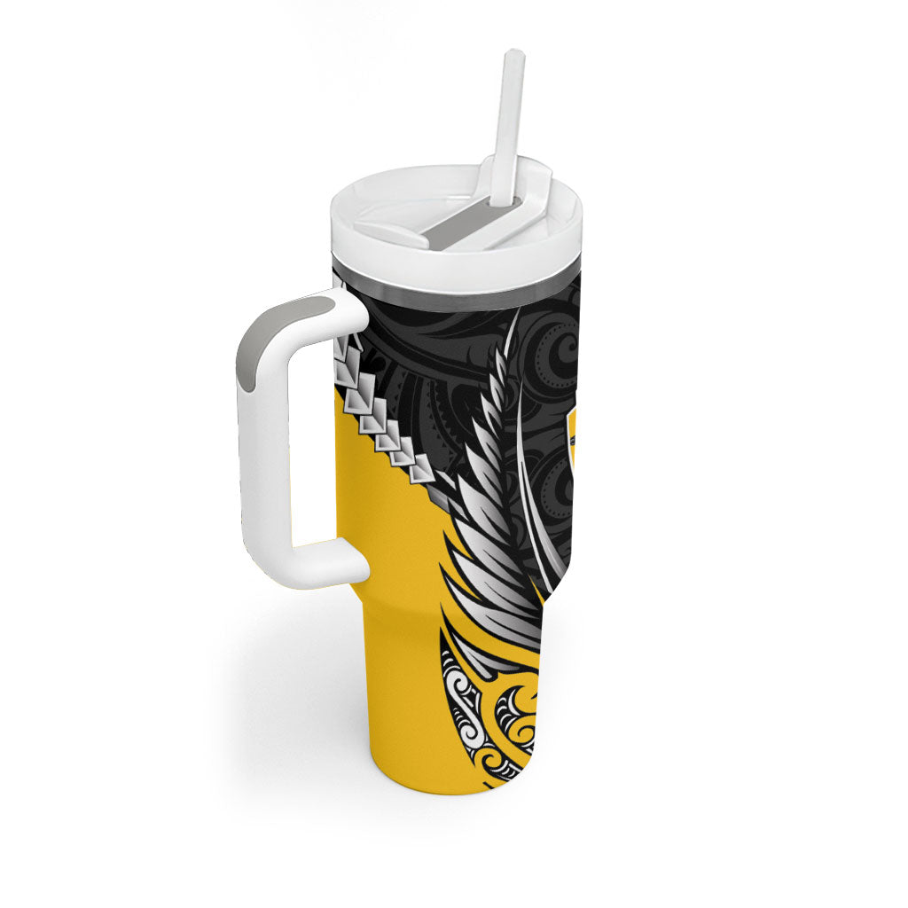 Taranaki 2026 Rugby Custom Tumbler With Handle NZ Maori Silver Fern LT14 - Polynesian Pride