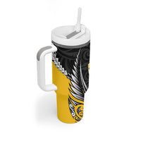 Taranaki 2026 Rugby Custom Tumbler With Handle NZ Maori Silver Fern LT14 - Polynesian Pride