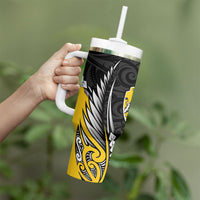 Taranaki 2026 Rugby Custom Tumbler With Handle NZ Maori Silver Fern LT14 - Polynesian Pride