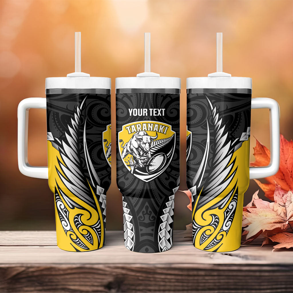 Taranaki 2026 Rugby Custom Tumbler With Handle NZ Maori Silver Fern LT14 - Polynesian Pride