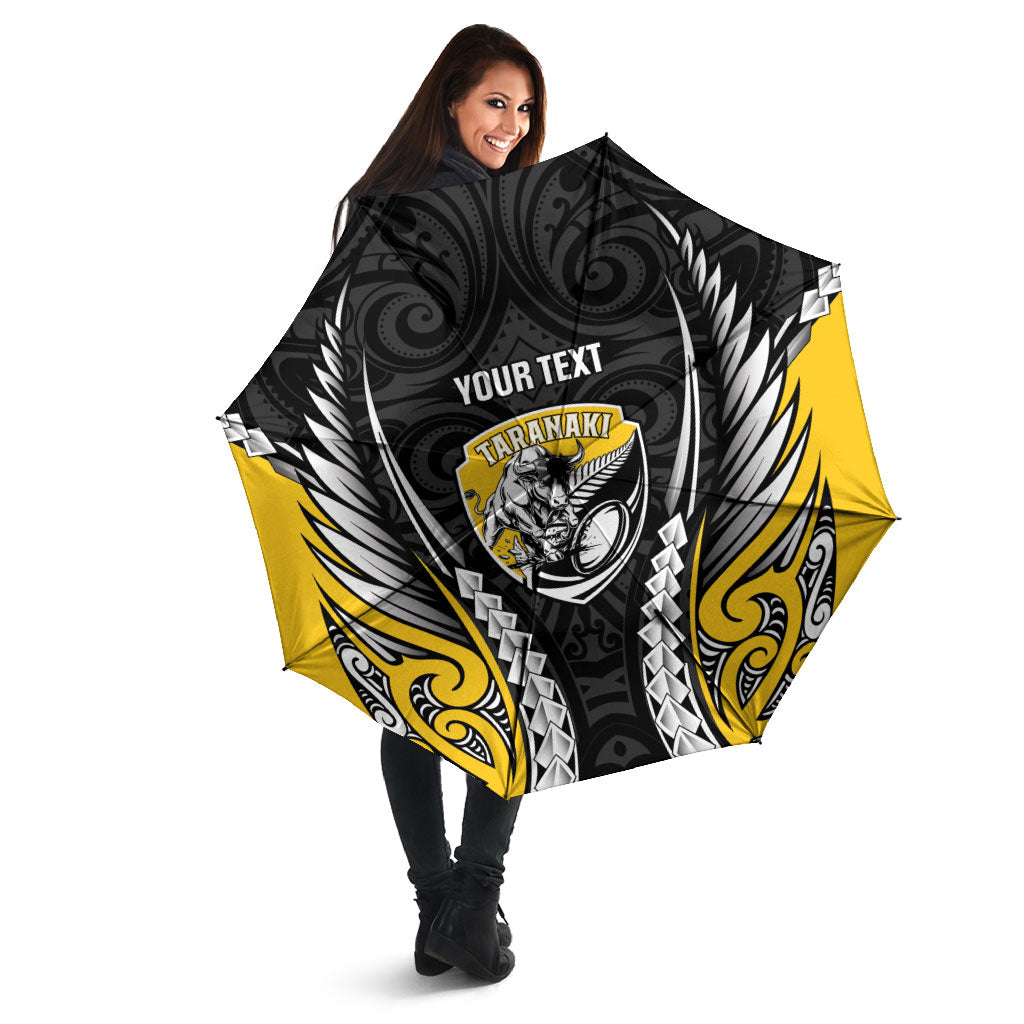 Taranaki 2026 Rugby Custom Umbrella NZ Maori Silver Fern LT14 - Polynesian Pride