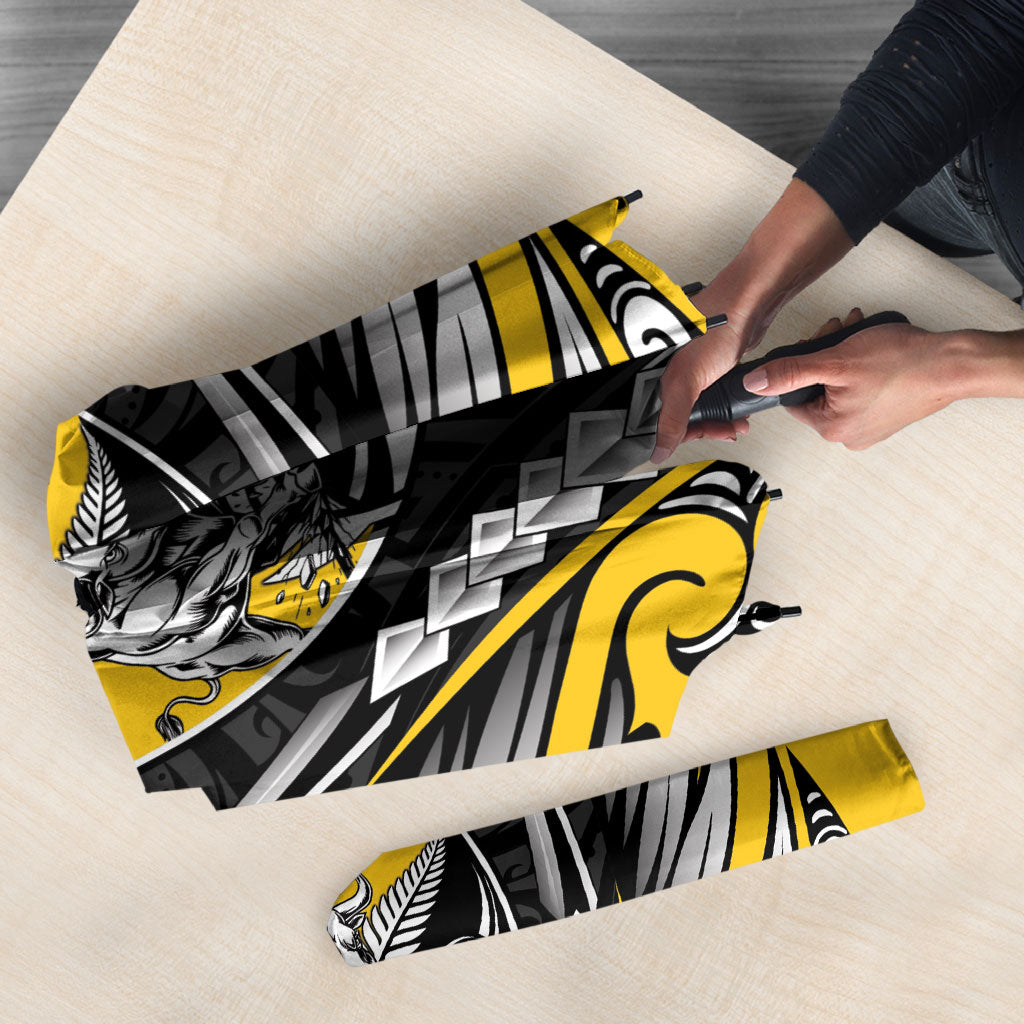 Taranaki 2026 Rugby Custom Umbrella NZ Maori Silver Fern LT14 - Polynesian Pride
