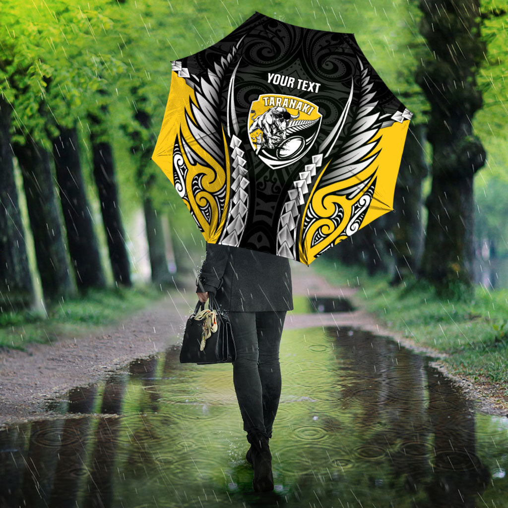 Taranaki 2026 Rugby Custom Umbrella NZ Maori Silver Fern LT14 - Polynesian Pride