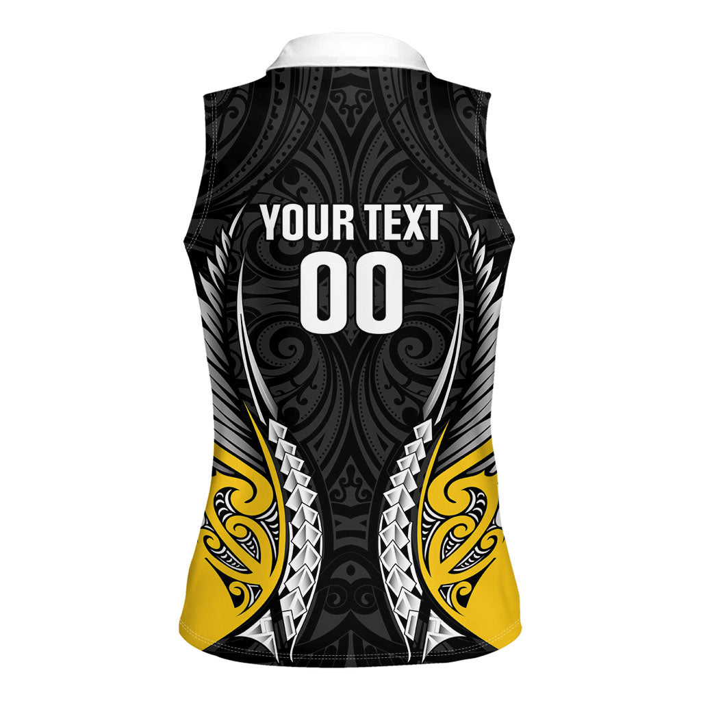 Taranaki 2026 Rugby Custom Women Sleeveless Polo Shirt NZ Maori Silver Fern LT14 - Polynesian Pride
