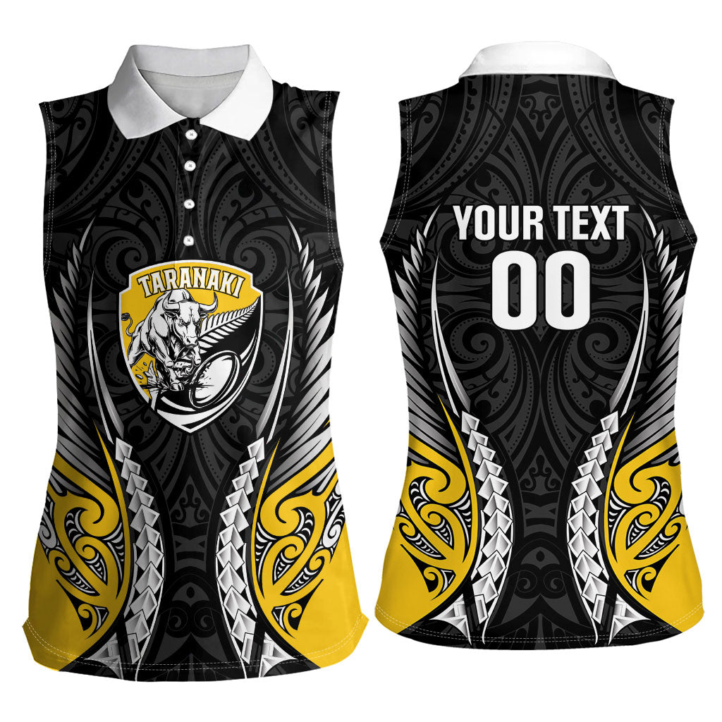 Taranaki 2026 Rugby Custom Women Sleeveless Polo Shirt NZ Maori Silver Fern LT14 - Polynesian Pride